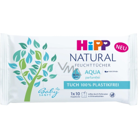 HiPP Babysanft Natural Aqua nawilżane chusteczki bez plastiku dla dzieci 10 sztuk HiPP Babysanft Natural Aqua nawilżane chusteczki bez plastiku dla dzieci 10 sztuk