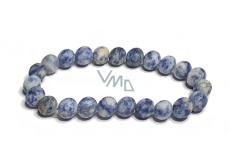 Sodalit náramek elastický přírodní kámen, kulička 8 mm / 16 - 17 cm, kámen komunikace