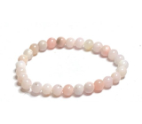 Opal różowy ramka elastyczny naturalny kamień, kulka 6 mm / 16 - 17 cm, kamień królowej, przyciągłości, żeńskiej intuicji i piękna