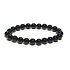 Onyx czarny bransoletka elastyczna naturalny kamień, kuleczka 8 mm / 16 - 17 cm, kamień żywotny szary