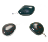 Heliotrop / Bloodstone Indie Troml wisiorek naturalny kamień, 2,2-3 cm, 1 sztuka, kamień odwagi