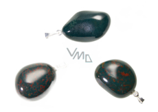 Heliotrop / Bloodstone Indie Troml wisiorek naturalny kamień, 2,2-3 cm, 1 sztuka, kamień odwagi
