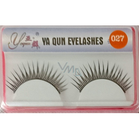 EyelaShes Umělé řasy s lepidlem 027 Černé 1 pár