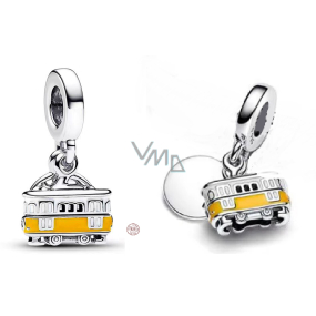 Charm Srebrna biżuteria 925 Portugalia Lizbona 2w1 tramwaj i medalion, zawieszka na bransoletkę podróżniczą Charm Srebrna biżuteria 925 Portugalia Lizbona 2w1 tramwaj i medalion, zawieszka na bransoletkę podróżniczą