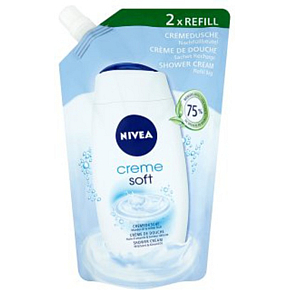 Nivea Creme Soft, żel pod prysznic, uzupełniający wkład, 500 ml