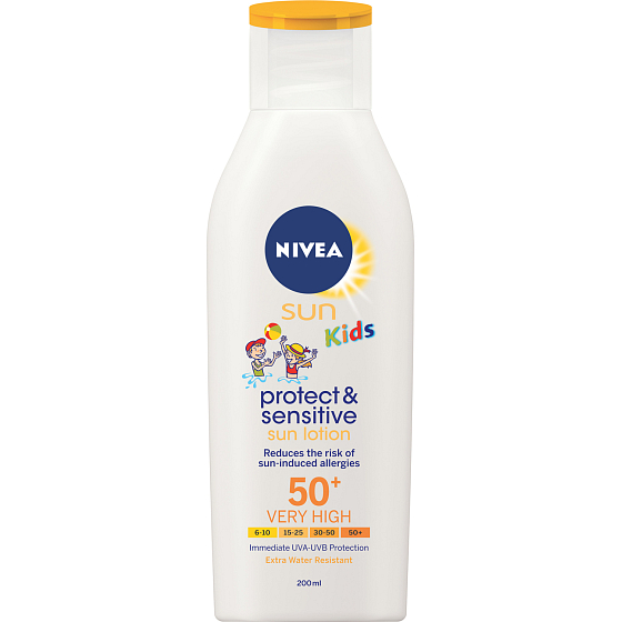 Nivea Sun Kids OF 50+ Protect & Sensitive mleko do opalania dla dzieci, 200 ml