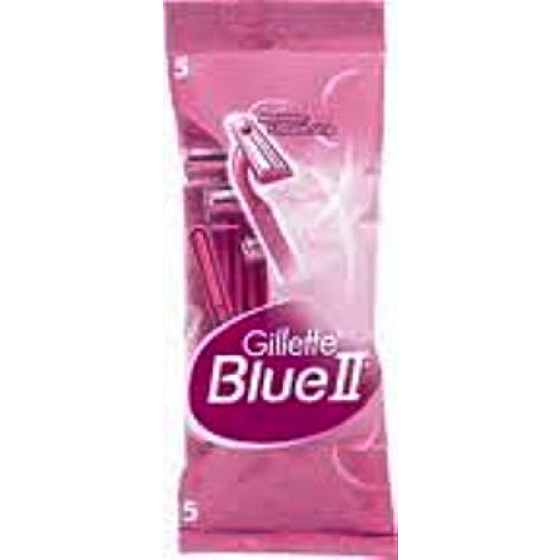 Gillette Lady Blue II Woman Jednorázová holítka se zvlhčujícím páskem 5 kusů, pro ženy