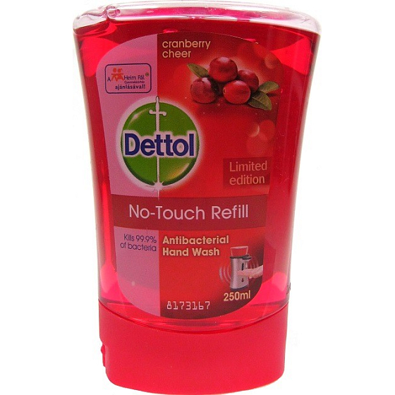 Dettol Cranberry Cheer mýdlo do bezdotykového dávkovače náhradní náplň 250 ml