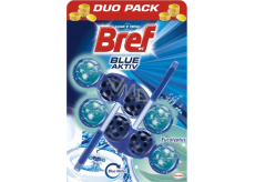 Bref Blue Aktiv Eucalyptus WC blok pro hygienickou čistotu a svěžest Vaší toalety, obarvuje vodu do modrého odstínu 2 x 50 g