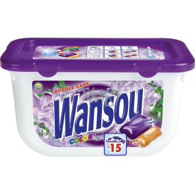Wansou Double Caps Color univerzální dvoukomorové gelové prací kapsle 15 kusů x 25 g