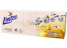 Linteo Premium chusteczki higieniczne z bawełny 4-warstwowe 10 x 10 sztuk