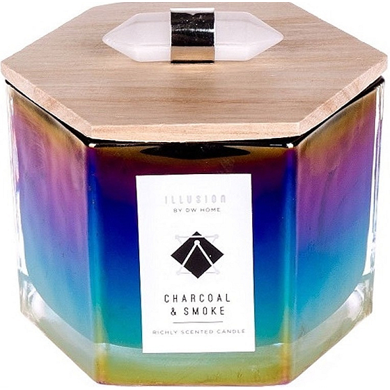 DW Home Charcoal & Smoke - Dřevěné uhlí a kouř vonná svíčka ve skle se dvěma knoty a víčkem střední 258,55 g
