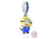 Zawieszka ze srebra próby 925 Zły Minionek - Minionki Mimoń Stuart - jednooki mimoń, charms do bransoletki film