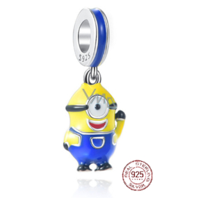 Zawieszka ze srebra próby 925 Zły Minionek - Minionki Mimoń Stuart - jednooki mimoń, charms do bransoletki film
