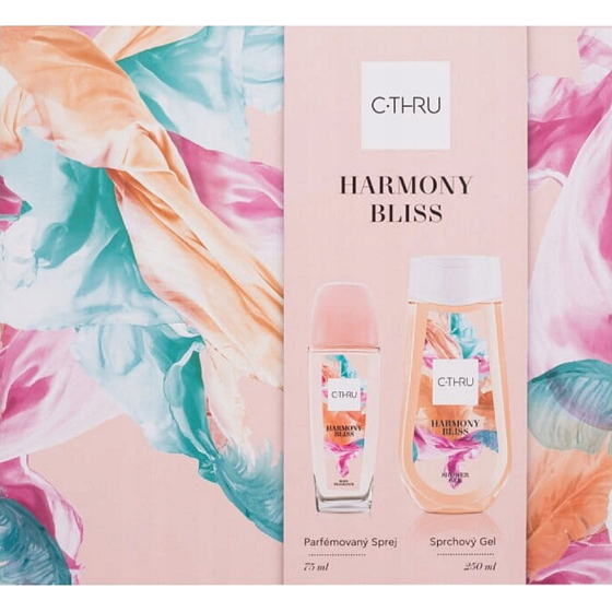 C-Thru Harmony Bliss parfémovaný deodorant sklo 75 ml + sprchový gel 250 ml, kosmetická sada pro ženy