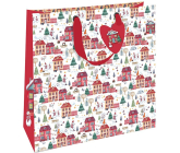 Nekupto Torba prezentowa luksusowa 33 x 33 cm Świąteczne domeczki