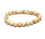 Muszla Tridacna brąsowe koraliki elastyczny naturalny kamień, kuleczka 8 mm / 16 - 17 cm, kamień harmonii