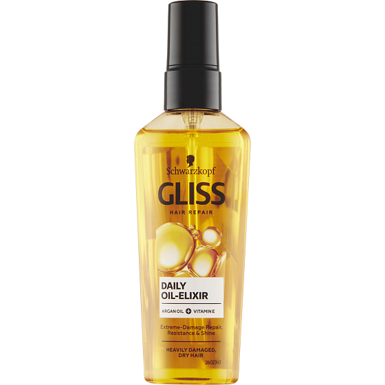 Gliss codzienny olejowy eliksir do zniszczonych i suchych włosów, 75 ml