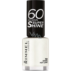 Rimmel London 60 Seconds Super Shine Nail Polish lak na nehty 703 Biała Gorąca Miłość 8 ml