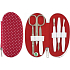 Dup Manikura Zora 6-częściowy Czerwony nylon w kropki wzór 230404-010