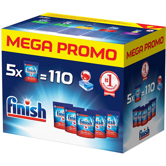 Finish All in 1 Max Regular tablety do myčky 5 x 22 kusů, Mega Box
