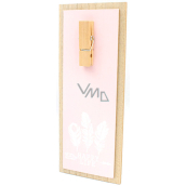 Nekupto Home Decor Drewniana deska z kółkiem lila 30 x 12 cm