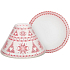 Yankee Candle Red Nordic Frosted Glass stínítko a talíř velký na střední a velké vonné svíčky Classic 10 x 15 cm (stínítko), 15 x 15 cm (talíř)