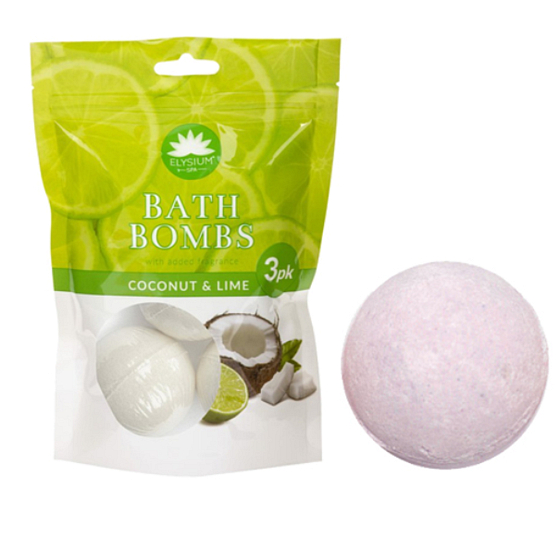 Elysium Spa Kokos i limonka musująca kula-bomba do kąpieli 3 x 50 g