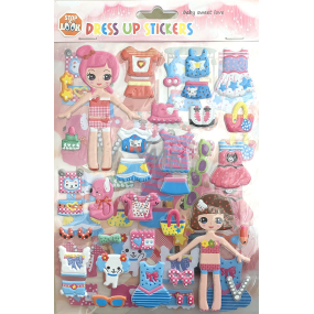 Ditipo Dress Up Panenky a oblečení samolepky pro holčičky 15,5 x 20 cm 2 archy Ditipo Dress Up Panenky a oblečení samolepky pro holčičky 15,5 x 20 cm 2 archy
