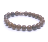 Drewniana bransoletka naturalna ciemna 8mm/ 16 - 17cm,