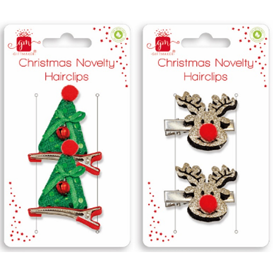 Sponky s vánočním motivem Sobíci, Stromečky 4 cm 2 kusy