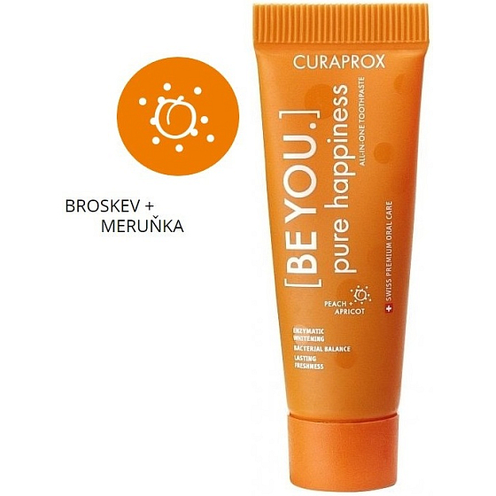 Curaprox Be You Pure Happiness Broskev a Meruňka bělící zubní pasta mini 10 ml