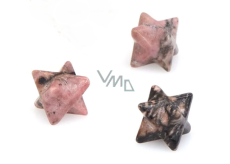 Rodonit Merkaba amulet z naturalnego kamienia 13 mm, duży leczyciel serca