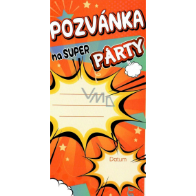 Zaproszenie na urodzinową imprezę Komiks 20 x 10 cm 5 sztuk