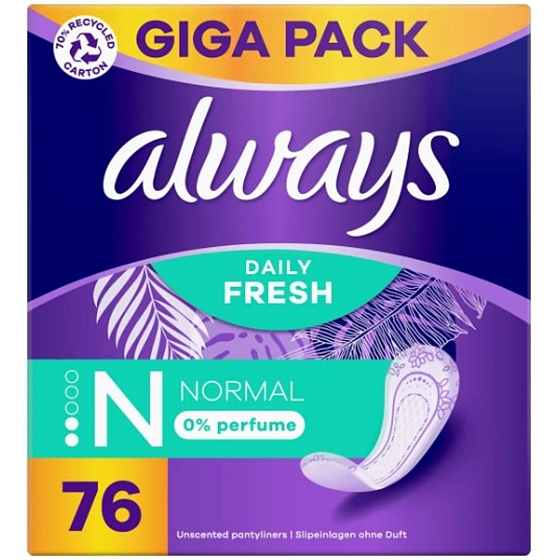 Always Daily Fresh Normal wkładki higieniczne 76 sztuk