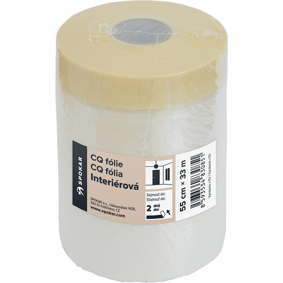 Spokar CQ fólie s papírovou páskou, 55 cm x 33 m