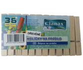 Clanax Drewniane klamerki do bielizny 36 sztuk