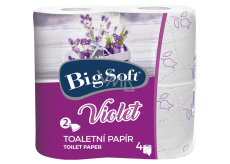 Big Soft Violet papier toaletowy perfumowany biały 2-warstwowy 190 arkuszy 4 rolki