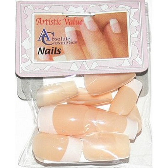 Absolute Cosmetics Nails umělé nehty francouzská manikúra přírodní 20 kusů