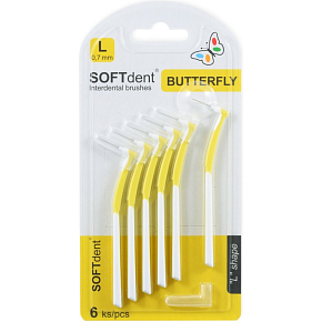 SOFTdent zakrzywione szczoteczki międzyzębowe L 0,7 mm, 6 szt.