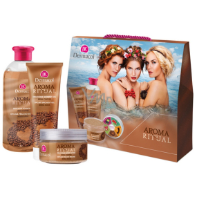 Dermacol Aroma Ritual Irská káva Opojný sprchový gel 250 ml + tělový peeling 200 ml + pěna do koupele 500 ml, kosmetická sada