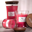 WoodWick Radish and Rhubarb - Ředkev a Rebarbora vonná svíčka s dřevěným knotem a víčkem sklo střední 275 g