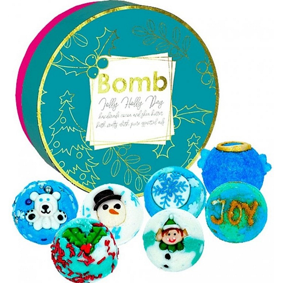 Bomb Cosmetics Jolly Holly kulička do koupele 7 x 30 g, kosmetická sada