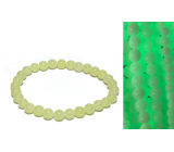 Jade Luminois Light Fosforeskujący, żółte światło w ciemności, bransoletka elastyczna naturalny kamień, kuleczka 6 mm / 16 - 17 cm