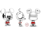 Zawieszka ze srebra próby 925 Disney Mickey Mouse, koralik do bransoletki