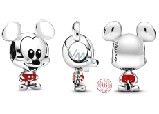 Zawieszka ze srebra próby 925 Disney Mickey Mouse, koralik do bransoletki
