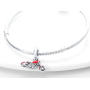 Charm Srebrny 925 Motocykl Czerwony, zawieszka na bransoletkę podróży