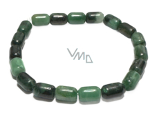Smaragd náramek elastický přírodní kámen, váleček 6 x 9 mm / 16 - 17 cm, královský kámen