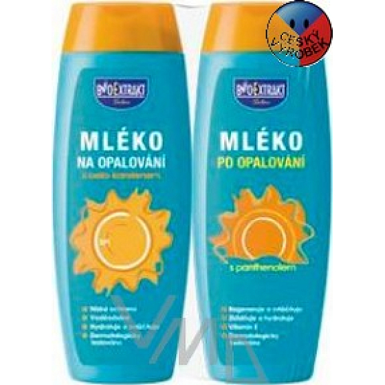 BioExtrakt SPF20 Opalovací mléko 250 ml + mléko po opalování 250 ml, kosmetická sada