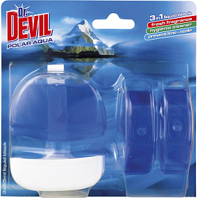 Dr. Devil 3w1 Polar Aqua płynny blok WC, koszyczek + wkład 3× 55 ml